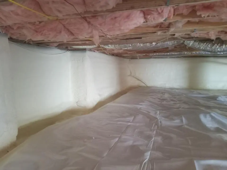Crawl space encapsulation with closed-cell spray foam for Attic Insulation in Georgetown